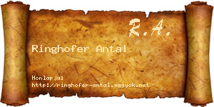Ringhofer Antal névjegykártya